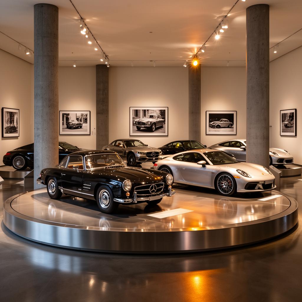 Heritage automotive gallery with curated vehicles