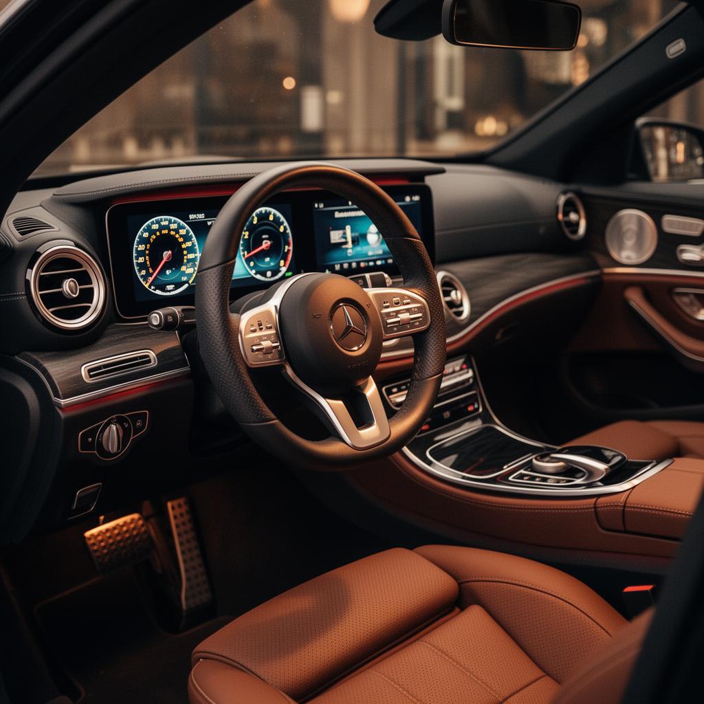 Mercedes-Benz cockpit with brown leather interior